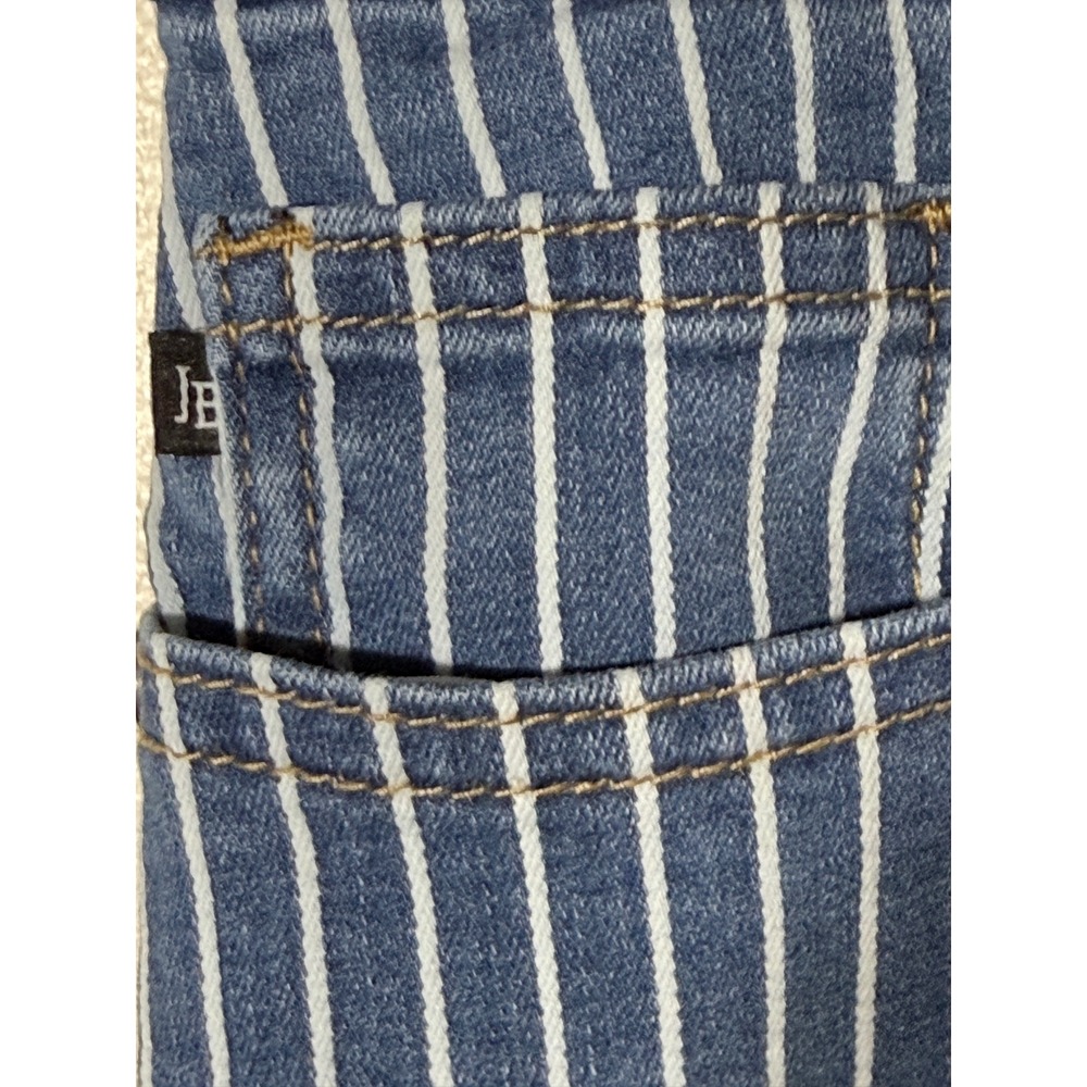 Judy Blue Pinstripe Super Flare Jeans 15/32 Women High Rise Raw Hem - Picture 3 of 9